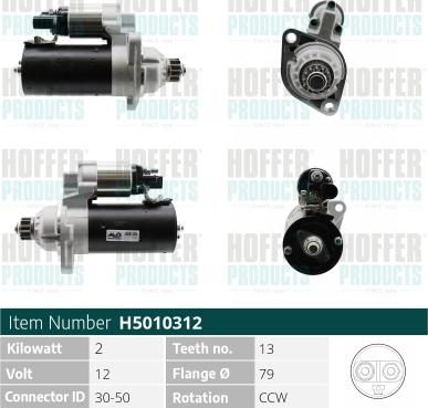 Hoffer H5010312 - Стартер autosila-amz.com