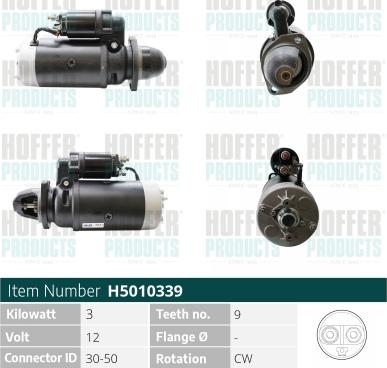 Hoffer H5010339 - Стартер autosila-amz.com