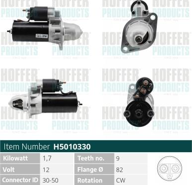 Hoffer H5010330 - Стартер autosila-amz.com