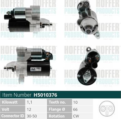 Hoffer H5010376 - Стартер autosila-amz.com