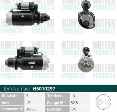 Hoffer H5010297 - Стартер autosila-amz.com