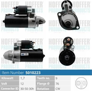 Hoffer H5010223 - Стартер autosila-amz.com