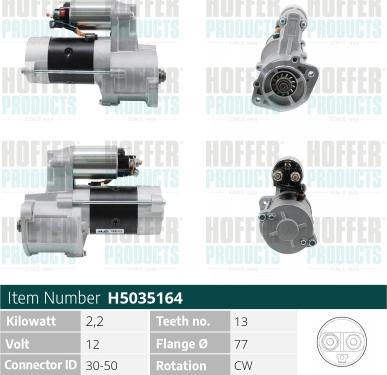 Hoffer H5035164 - Стартер autosila-amz.com