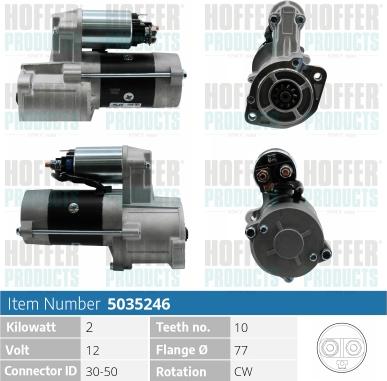 Hoffer H5035246 - Стартер autosila-amz.com