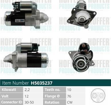 Hoffer H5035237G - Стартер autosila-amz.com