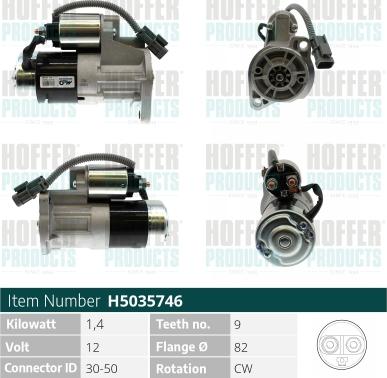 Hoffer H5035746 - Стартер autosila-amz.com