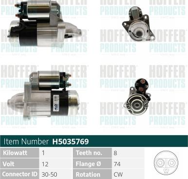 Hoffer H5035769 - Стартер autosila-amz.com