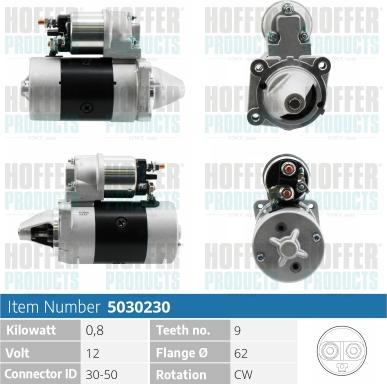 Hoffer H5030230 - Стартер autosila-amz.com