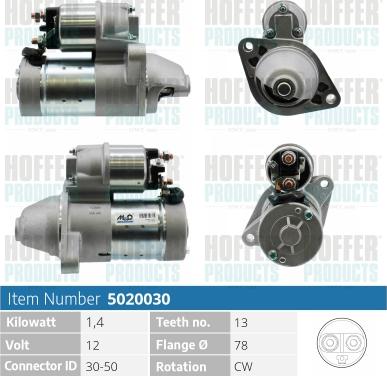 Hoffer H5020030 - Стартер autosila-amz.com