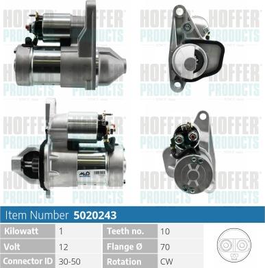 Hoffer H5020243 - Стартер autosila-amz.com