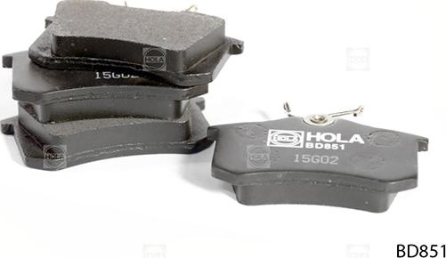 Hola BD851 - Тормозные колодки дисковые (задние) AUDI A1,A2,A3,A4,A6,A8,TT; SKODA Octavia (1U,1Z,5E), Fabia, Rapi autosila-amz.com