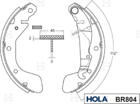 Hola BR804 - Комплект тормозных колодок, барабанные autosila-amz.com