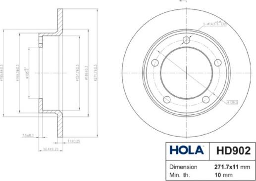 Hola HD902 - Тормозной диск autosila-amz.com