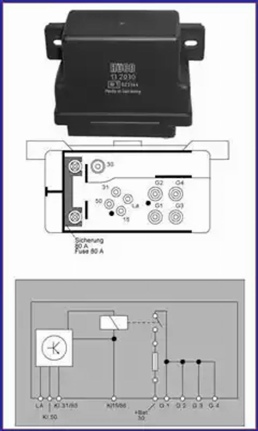 HUCO 132030 - Реле Свечей Накала MB T1 207, 208D 88-96, W123 2.0/2.4D 4-конт. autosila-amz.com