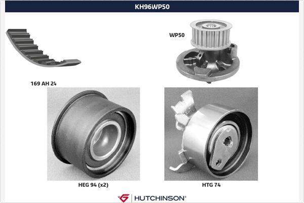 Hutchinson KH 96WP50 - Водяной насос + комплект зубчатого ремня ГРМ autosila-amz.com