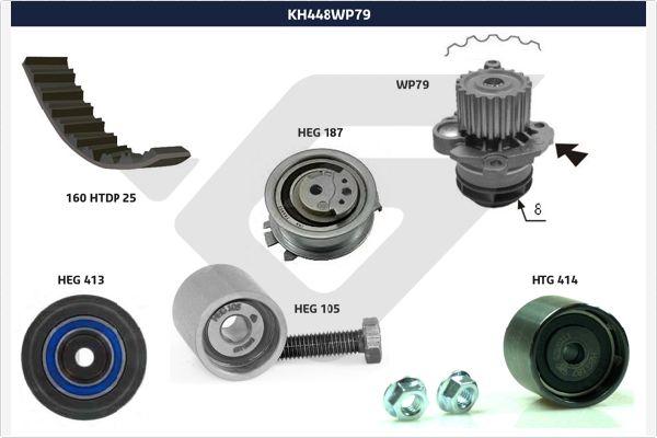 Hutchinson KH 448WP79 - Водяной насос + комплект зубчатого ремня ГРМ autosila-amz.com