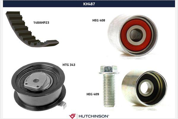 Hutchinson KH 487 - Комплект зубчатого ремня ГРМ autosila-amz.com