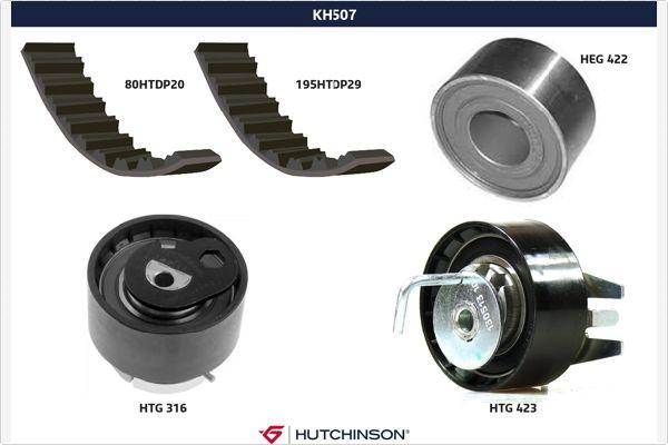 Hutchinson KH 507 - Комплект зубчатого ремня ГРМ autosila-amz.com