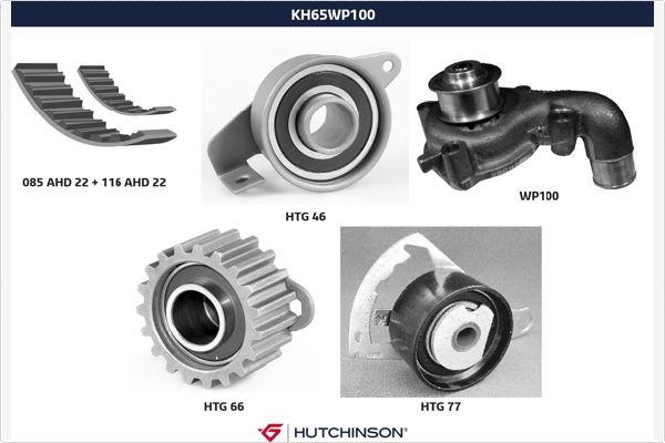 Hutchinson KH 65WP100 - Водяной насос + комплект зубчатого ремня ГРМ autosila-amz.com