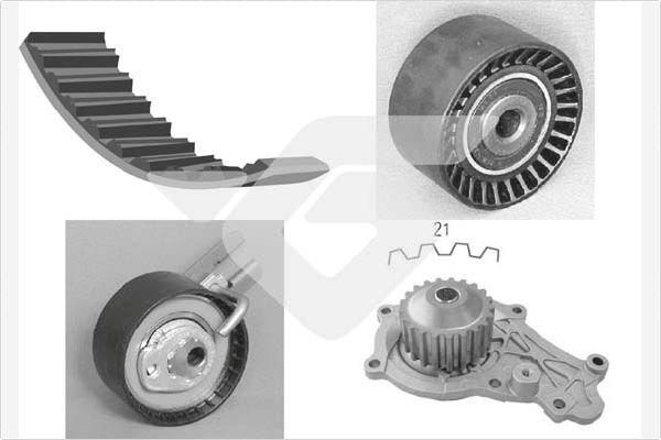 Hutchinson KH 165WP59 - Водяной насос + комплект зубчатого ремня ГРМ autosila-amz.com