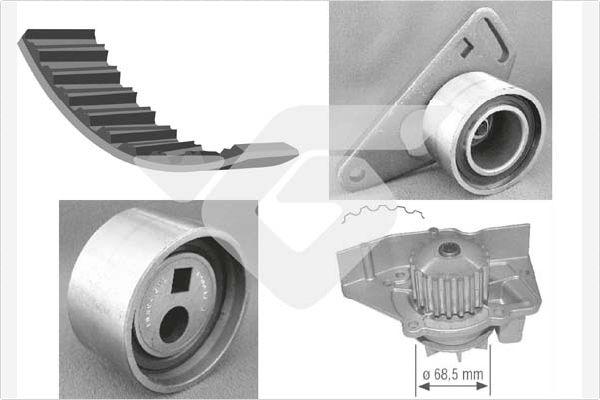 Hutchinson KH 135WP12 - Водяной насос + комплект зубчатого ремня ГРМ autosila-amz.com