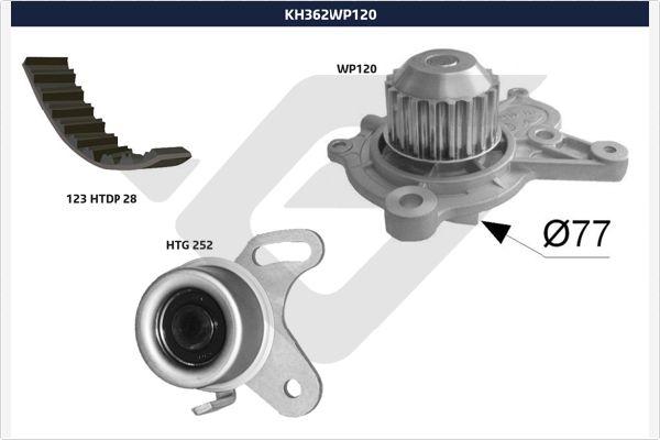 Hutchinson KH 362WP120 - Водяной насос + комплект зубчатого ремня ГРМ autosila-amz.com