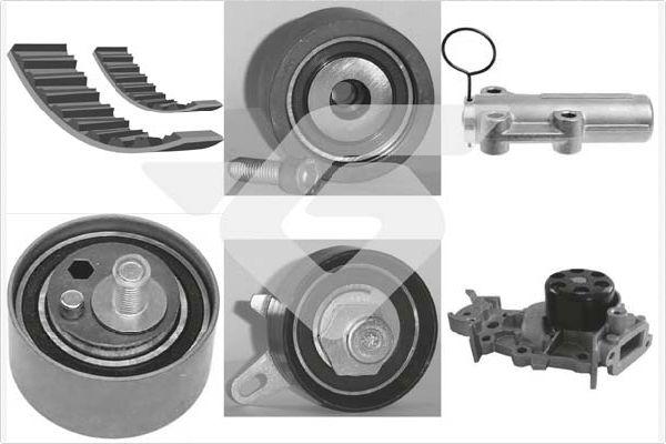 Hutchinson KH 265WP69 - Водяной насос + комплект зубчатого ремня ГРМ autosila-amz.com