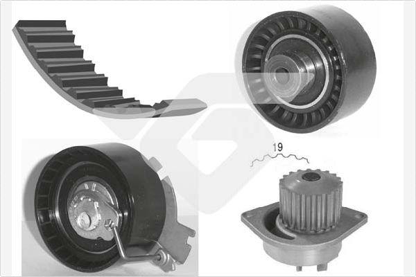 Hutchinson KH 281WP37 - Водяной насос + комплект зубчатого ремня ГРМ autosila-amz.com