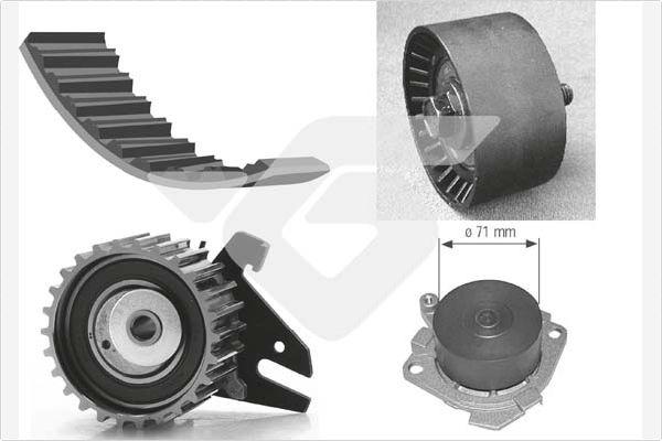 Hutchinson KH 273WP25 - Водяной насос + комплект зубчатого ремня ГРМ autosila-amz.com