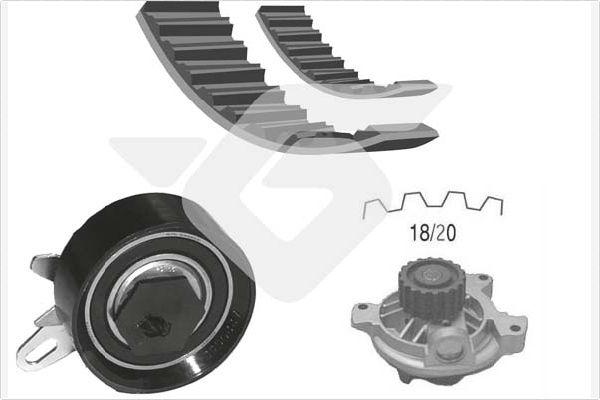 Hutchinson KH 73WP61 - Водяной насос + комплект зубчатого ремня ГРМ autosila-amz.com