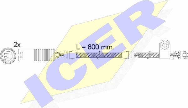 Icer 610499 E C - Сигнализатор, износ тормозных колодок autosila-amz.com