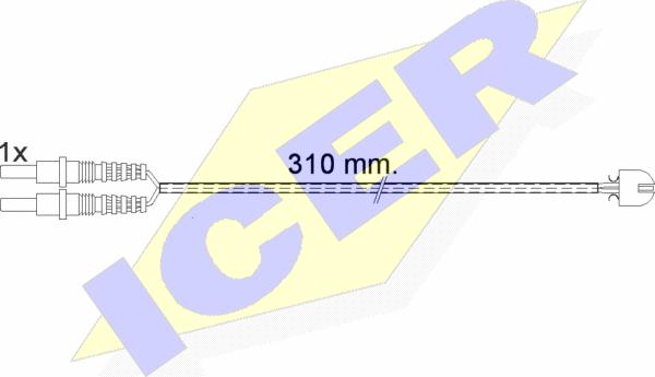 Icer 610496 E C - Сигнализатор, износ тормозных колодок autosila-amz.com