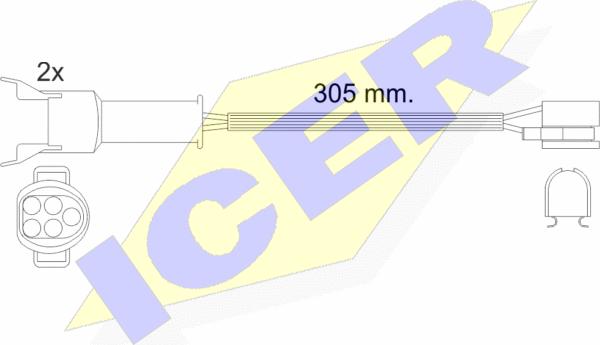 Icer 610449 E C - Сигнализатор, износ тормозных колодок autosila-amz.com