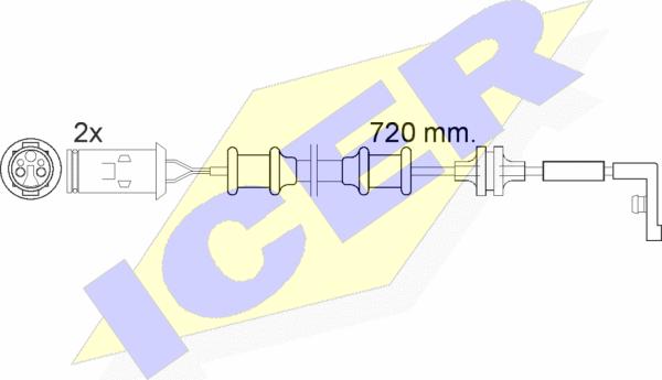 Icer 610444 E C - Сигнализатор, износ тормозных колодок autosila-amz.com