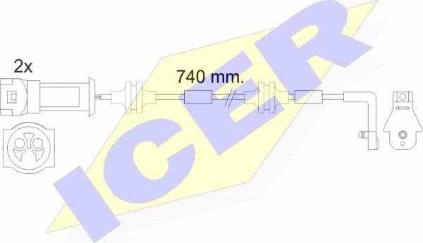 Icer 610446 E C - Сигнализатор, износ тормозных колодок autosila-amz.com