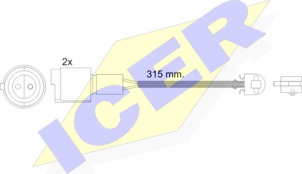 Icer 610440 E C - Сигнализатор, износ тормозных колодок autosila-amz.com