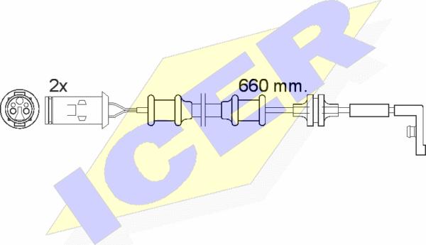 Icer 610447 E C - Сигнализатор, износ тормозных колодок autosila-amz.com