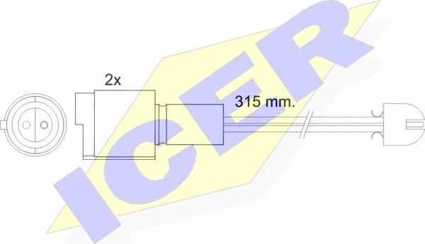 Icer 610455 E C - Сигнализатор, износ тормозных колодок autosila-amz.com