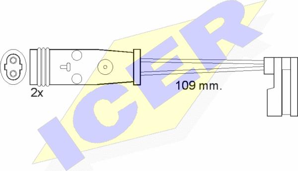 Icer 610483 E C - Сигнализатор, износ тормозных колодок autosila-amz.com