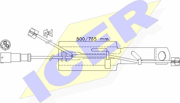 Icer 610432 E C - Сигнализатор, износ тормозных колодок autosila-amz.com