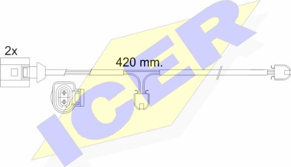 Icer 610476 E C - Сигнализатор, износ тормозных колодок autosila-amz.com