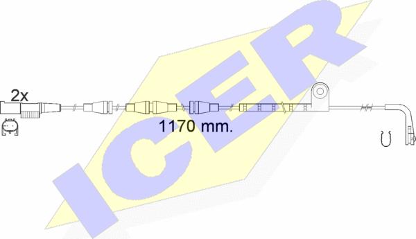 Icer 610550 E C - Сигнализатор, износ тормозных колодок autosila-amz.com