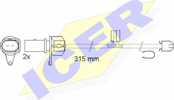 Icer 610569 E C - Сигнализатор, износ тормозных колодок autosila-amz.com