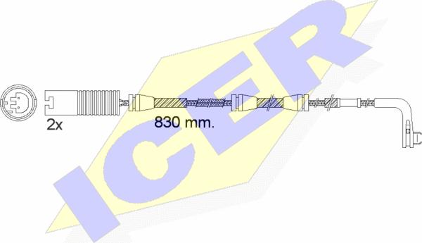 Icer 610503 E C - Сигнализатор, износ тормозных колодок autosila-amz.com