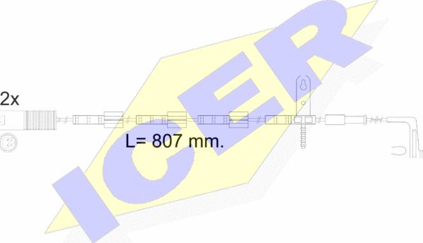 Icer 610584 E C - Сигнализатор, износ тормозных колодок autosila-amz.com