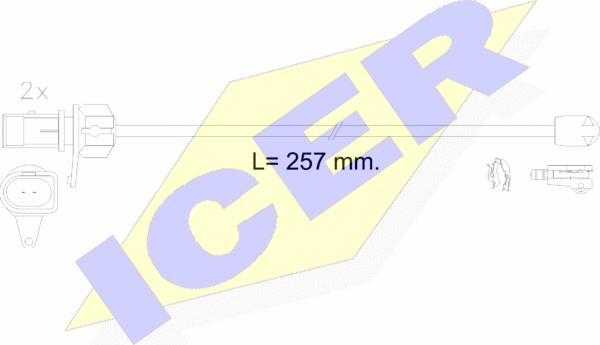 Icer 610609 E C - Сигнализатор, износ тормозных колодок autosila-amz.com