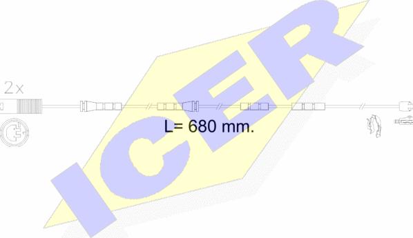 Icer 610606 E C - Сигнализатор, износ тормозных колодок autosila-amz.com