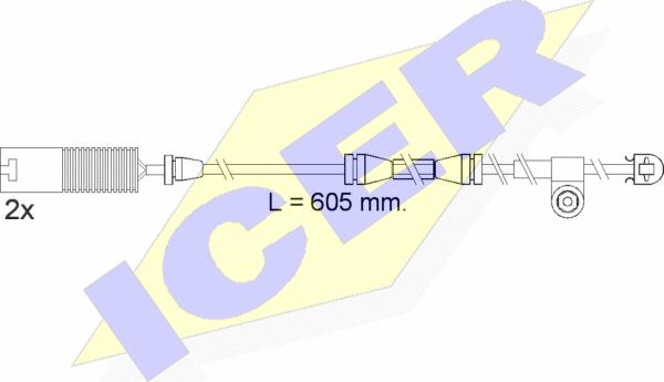 Icer 610390 E C - Сигнализатор, износ тормозных колодок autosila-amz.com