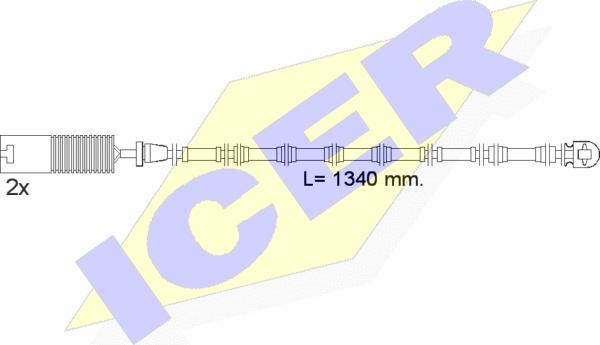 Icer 610391 E C - Сигнализатор, износ тормозных колодок autosila-amz.com