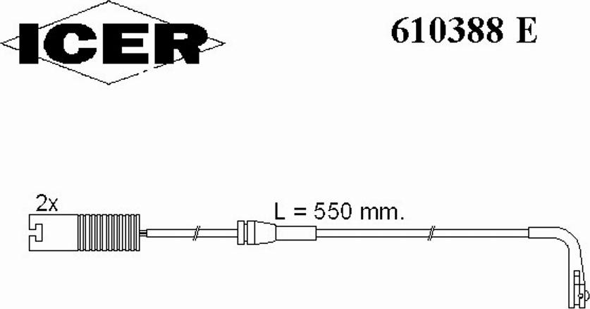 Icer 610388 E - Сигнализатор, износ тормозных колодок autosila-amz.com